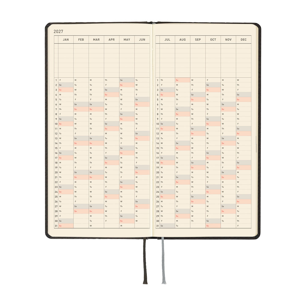 Hobonichi Techo 2027 Weeks - Paper Series: Black Argyle