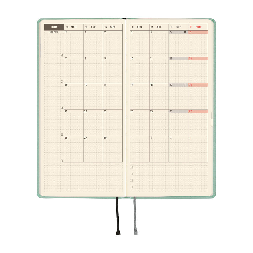 Hobonichi Techo 2027 Weeks - Paper Series: Frosty Jade