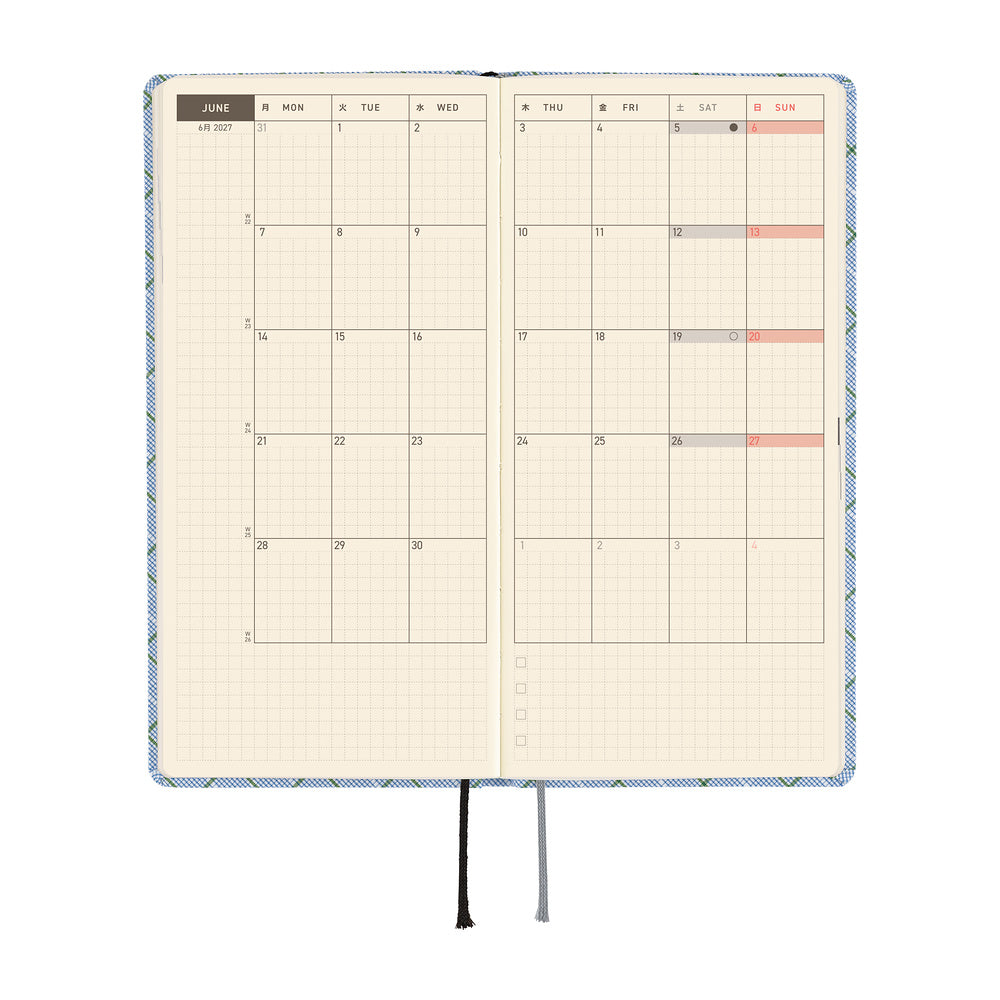 Hobonichi Techo 2027 Weeks - Shirt Fabric: Graph Plaid