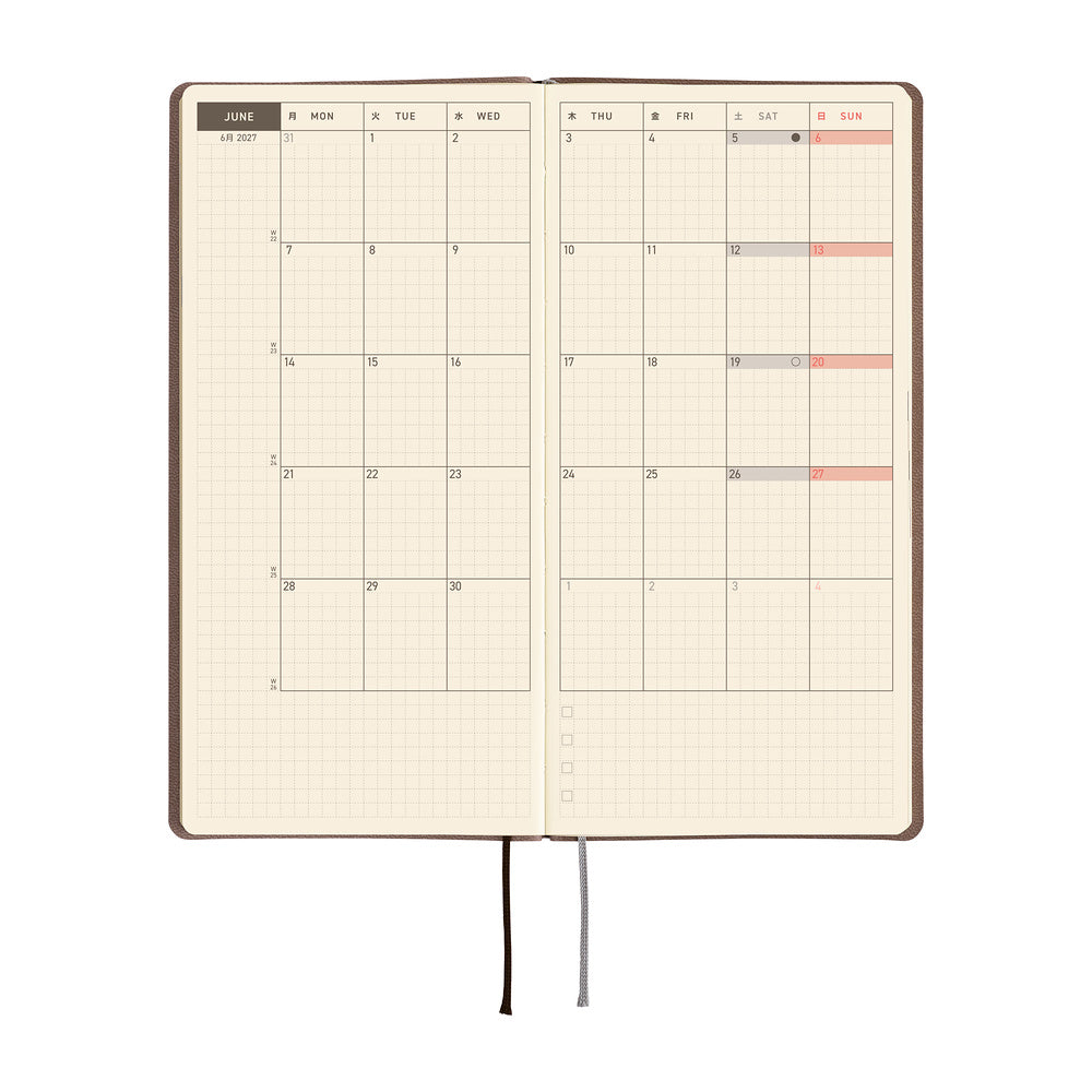 Hobonichi Techo 2027 Weeks - Smooth: Café au Lait