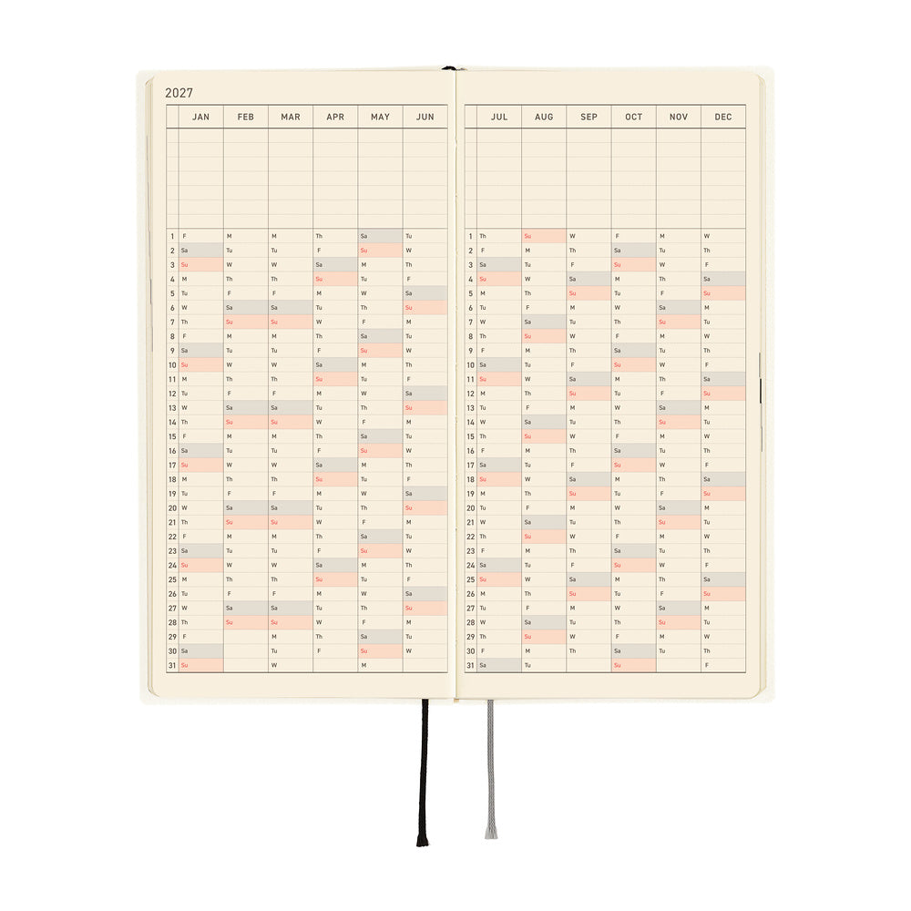 Hobonichi Techo 2027 Weeks - White Line: Ivory