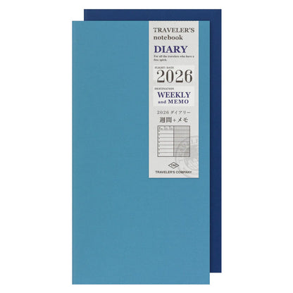 TRAVELER'S Regular Size Refill - 2026 Weekly + Memo