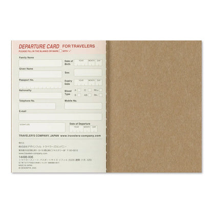 TRAVELER'S Passport Size Refill - 2026 Weekly