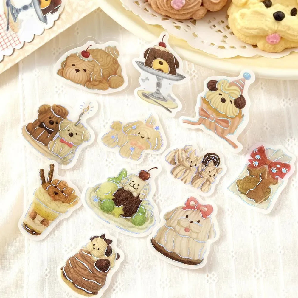 BGM Foil Flake Stickers - Fuwafuwa Animals Vol. 2 Series - Whipped Cream Dog