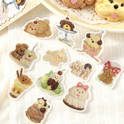 BGM Foil Flake Stickers - Fuwafuwa Animals Vol. 2 Series - Whipped Cream Dog