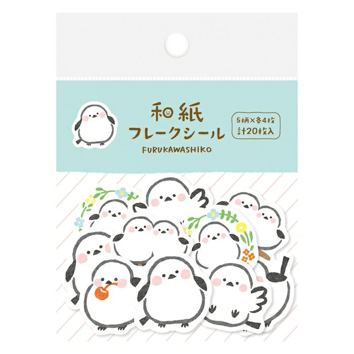 Furukawashiko Washi Flake Stickers - White Bird