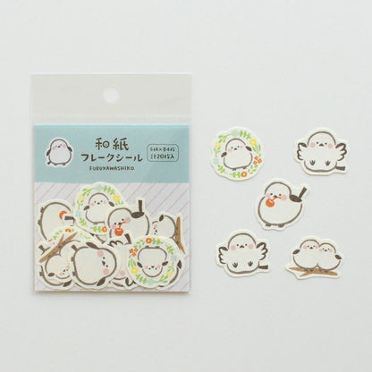 Furukawashiko Washi Flake Stickers - White Bird
