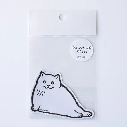 Dawning Crow - Die-Cut Sticker - White Cat