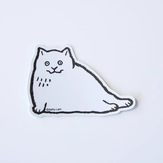 Dawning Crow - Die-Cut Sticker - White Cat