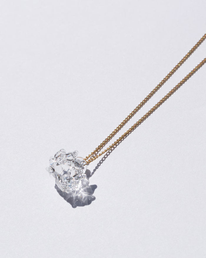 HARIO Lampwork Factory - Glass Necklace - White Clover Flower