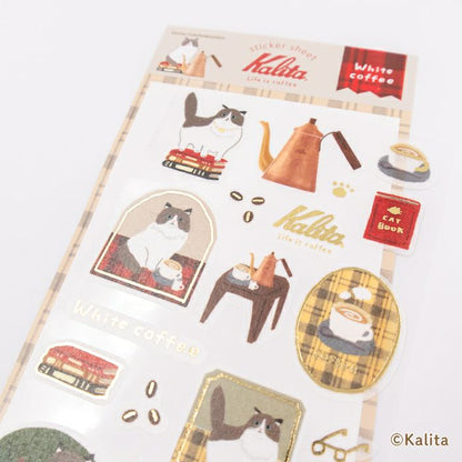 Furukawashiko x Kalita - Life is Coffee Series - Sticker Sheet - White Coffee