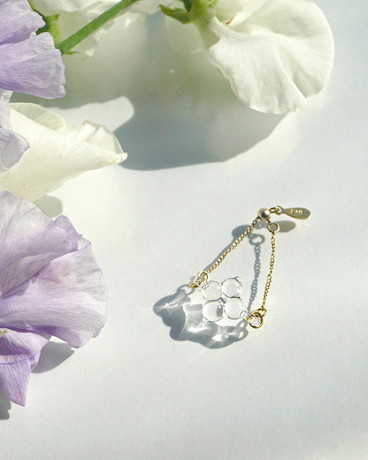 HARIO Lampwork Factory - Glass Ring - White Flower