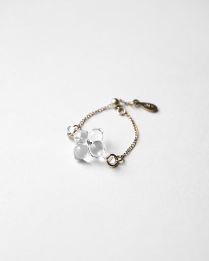 HARIO Lampwork Factory - Glass Ring - White Flower