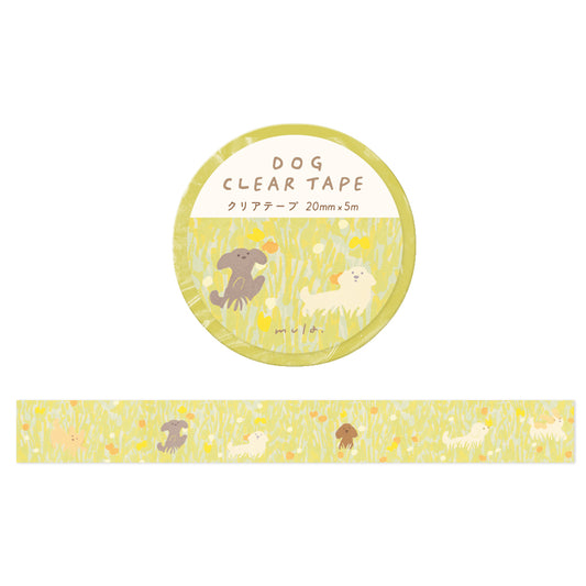 RYU-RYU x mula - Dog Clear Tape - Wide Inuto Flower Field