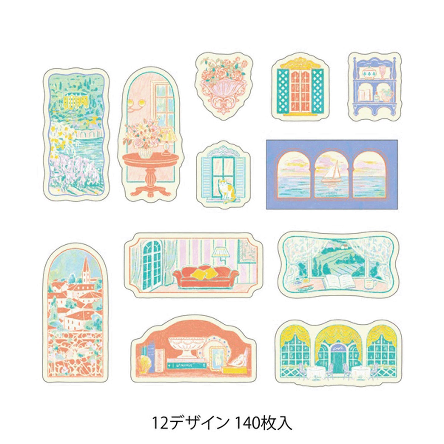 Midori Yuru Log Roll Sticker - Window Views
