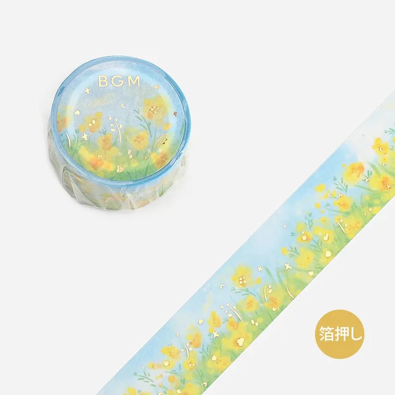 BGM Foil Washi Tape - Life Series - Yellow Flower Field