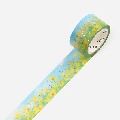 BGM Foil Washi Tape - Life Series - Yellow Flower Field