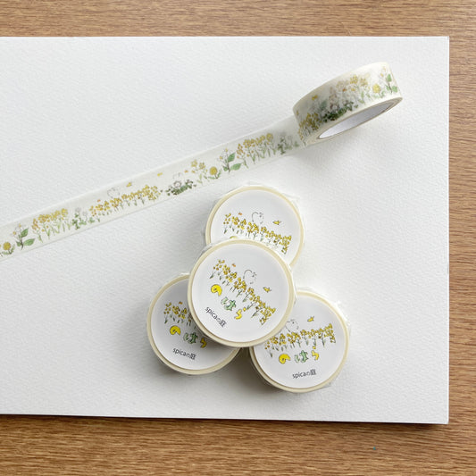 Spica Garden Washi Tape - muu-chan Series - Yellow Flower