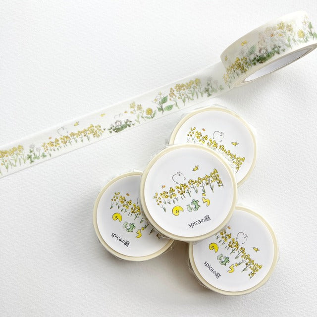 Spica Garden Washi Tape - muu-chan Series - Yellow Flower
