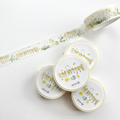 Spica Garden Washi Tape - muu-chan Series - Yellow Flower