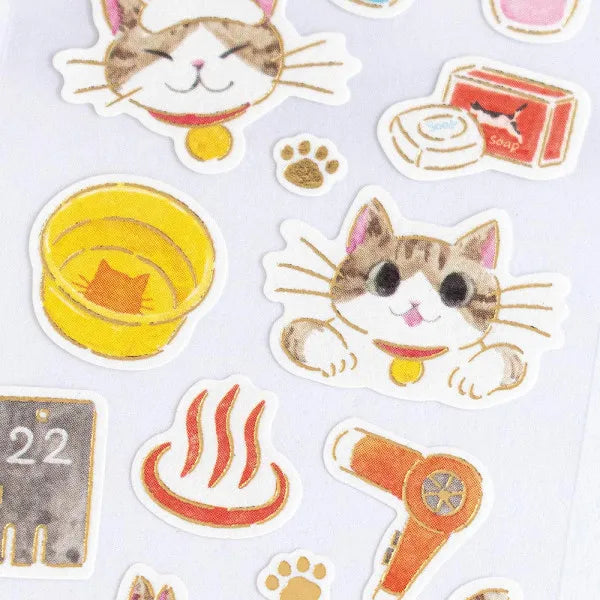 NB Gold Foil Retro Sticker Sheet - Nekorobi Series - Yunosuke