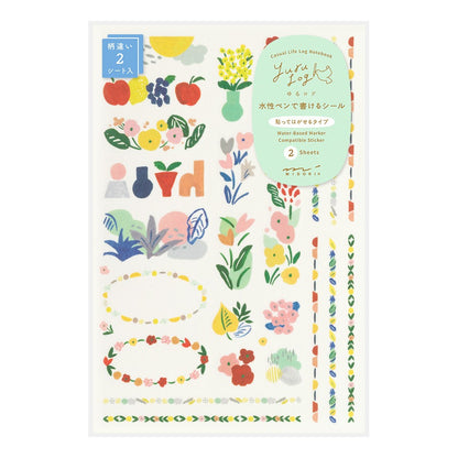 Midori Yuru Log Sticker Sheets - Motif Textile