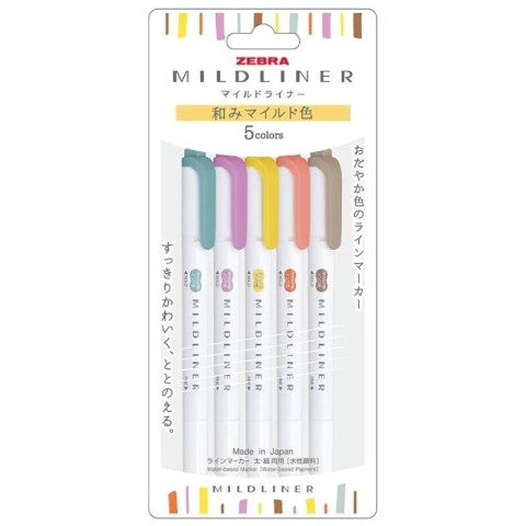 Zebra Mildliner 5 Color Set - Deep & Warm